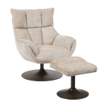Tower Living Force coffeechair 360° + footstool - Cremona 14 beige