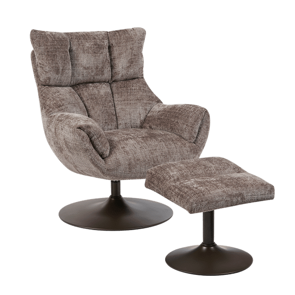 Tower Living Force coffeechair 360° + footstool - Cremona 24 clay