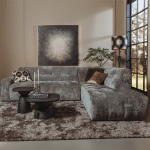 Tower Living Memphis 3-AL + Ottoman R - Haga 16 charcoal