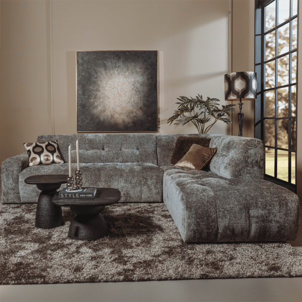 Tower Living Memphis 3-AL + Ottoman R - Haga 16 charcoal