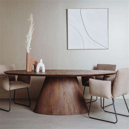 SHOWMODEL Tower Living eettafel Premana ovaal 220x120x77 cm bruin mangohout