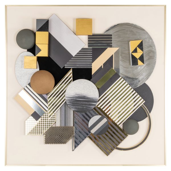 Richmond Interiors Wall art 3D Block black/gold