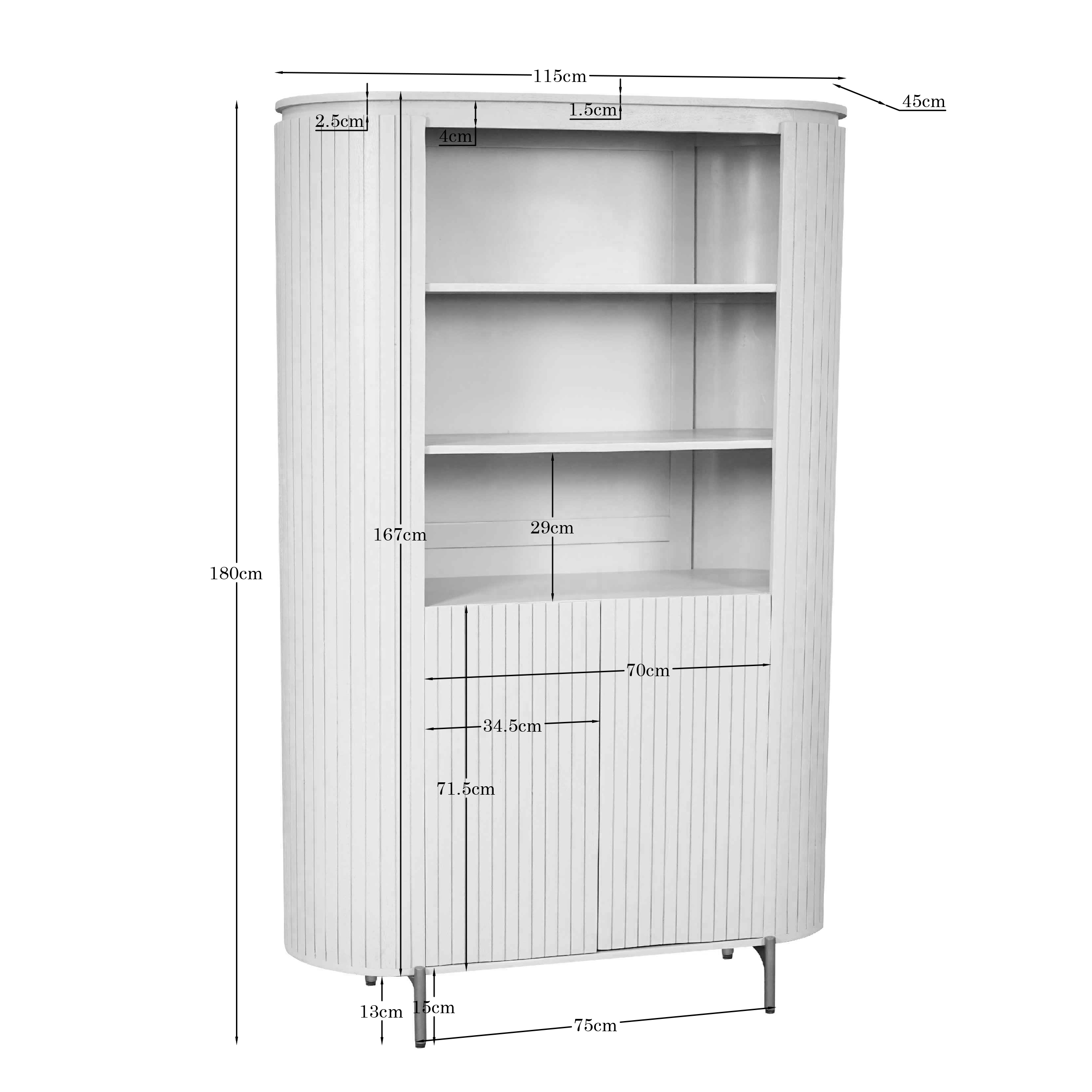 Starfurn Wandkast Solana Bruin Mangohout 115 cm