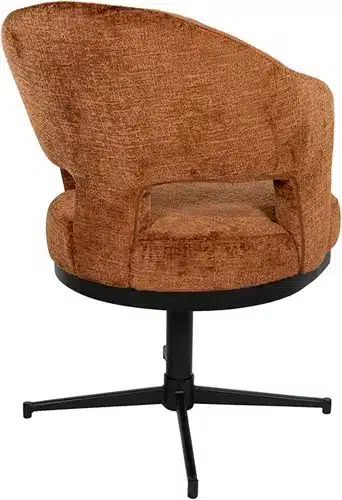 achterkant Nijwie MySons Friso armstoel - draaipoot 360 - Solo - Brandy 272 - Unique Collection