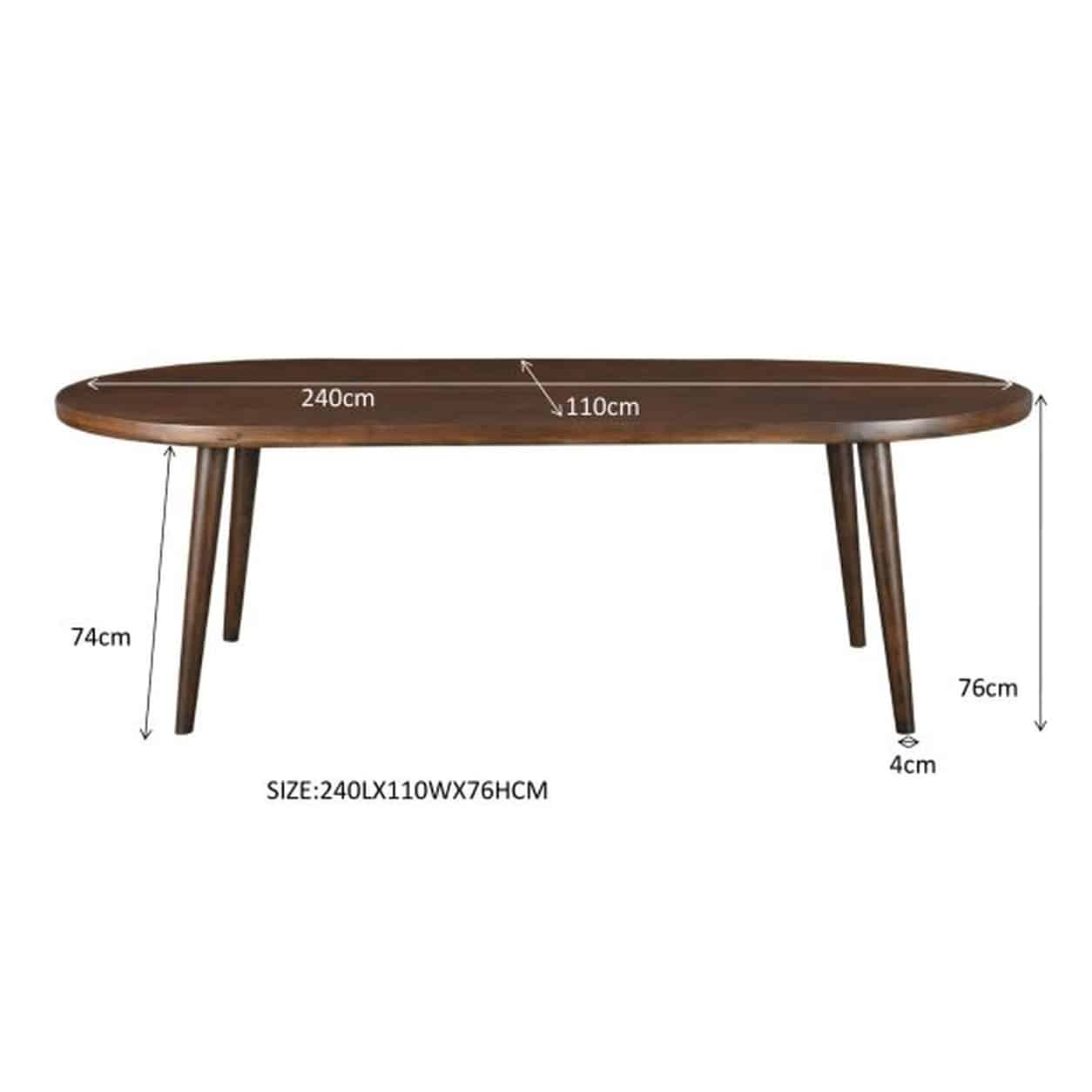 afmetingen Livingfurn Beaunan 240cm