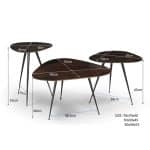 afmetingen Livingfurn Brix Loua Brown set of 3