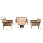 afmetingen Livingfurn Malaga Tuinset