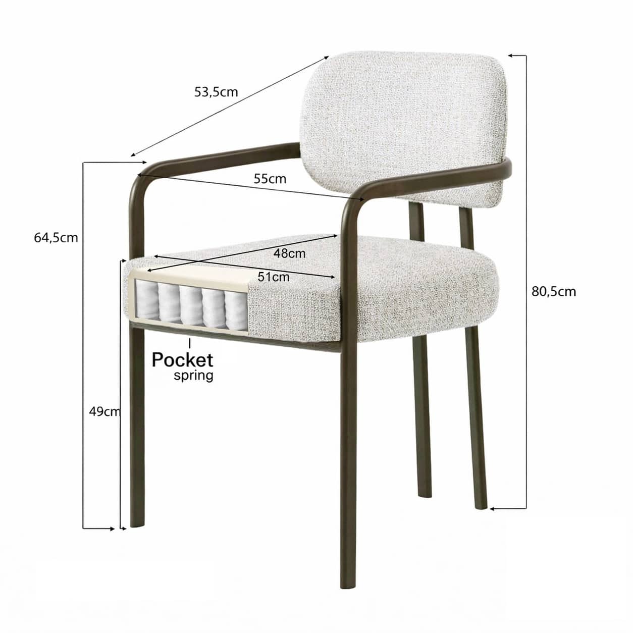 afmetingen Livingfurn Milan Beige