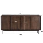 afmetingen Livingfurn Ravenstein Brown 180cm