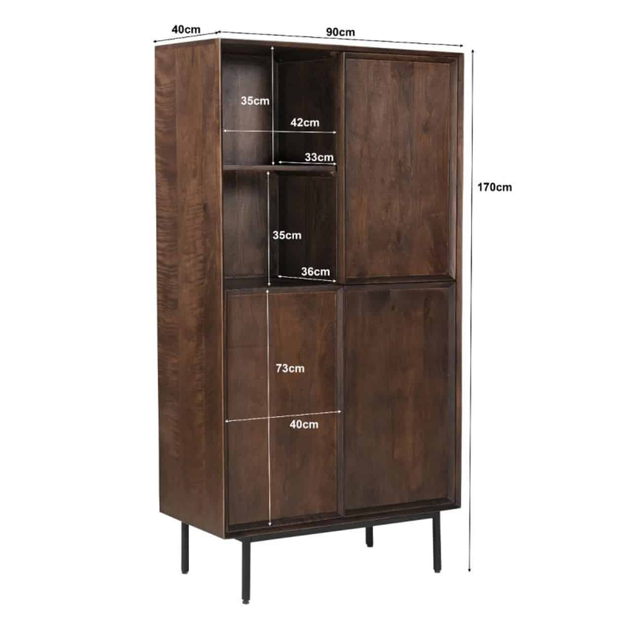 afmetingen Livingfurn Ravenstein Brown 90cm.jp