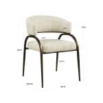 afmetingen Richmond Interiors Eetkamerstoel Charda beige angora