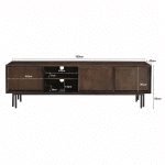 afmetingen tv meubel Livingfurn Ravenstein Brown 180cm