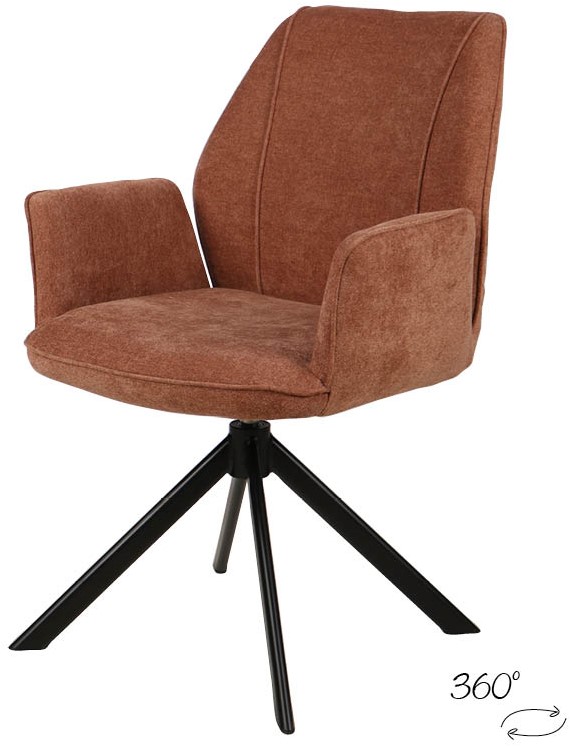 Nijwie MySons Alba eetkamerstoel - draaipoot 360ARS - Storm - Marron 54 - Unique Collection