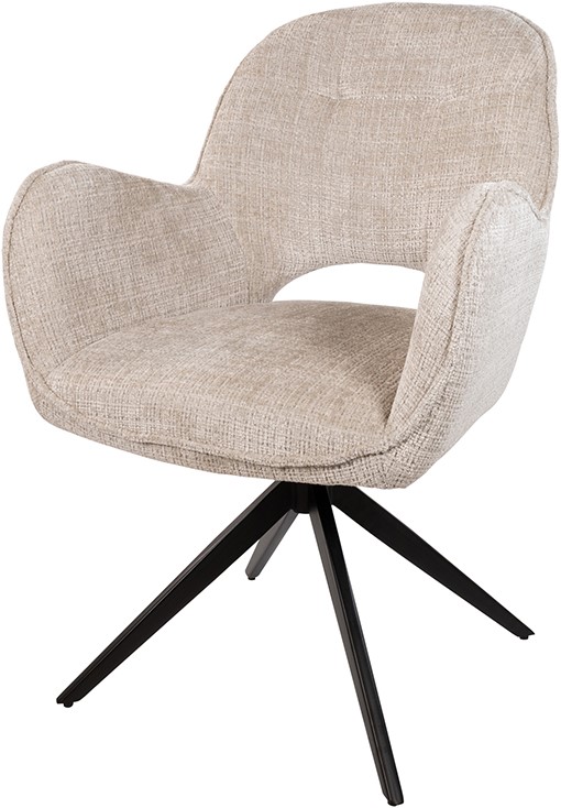 Nijwie MySons Alicia eetkamerstoel - draaipoot 360ARS - Cremona - Taupe 04 - Unique Collection