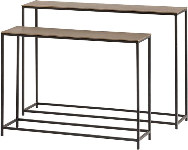 Nijwie MySons Baku wandtafel set van 2, Brass antique - Allure Alu Collection