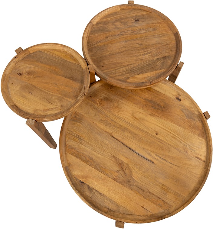 Nijwie MySons Berlijn salontafel, set van 3, Smooth Natural - Must Have Collection