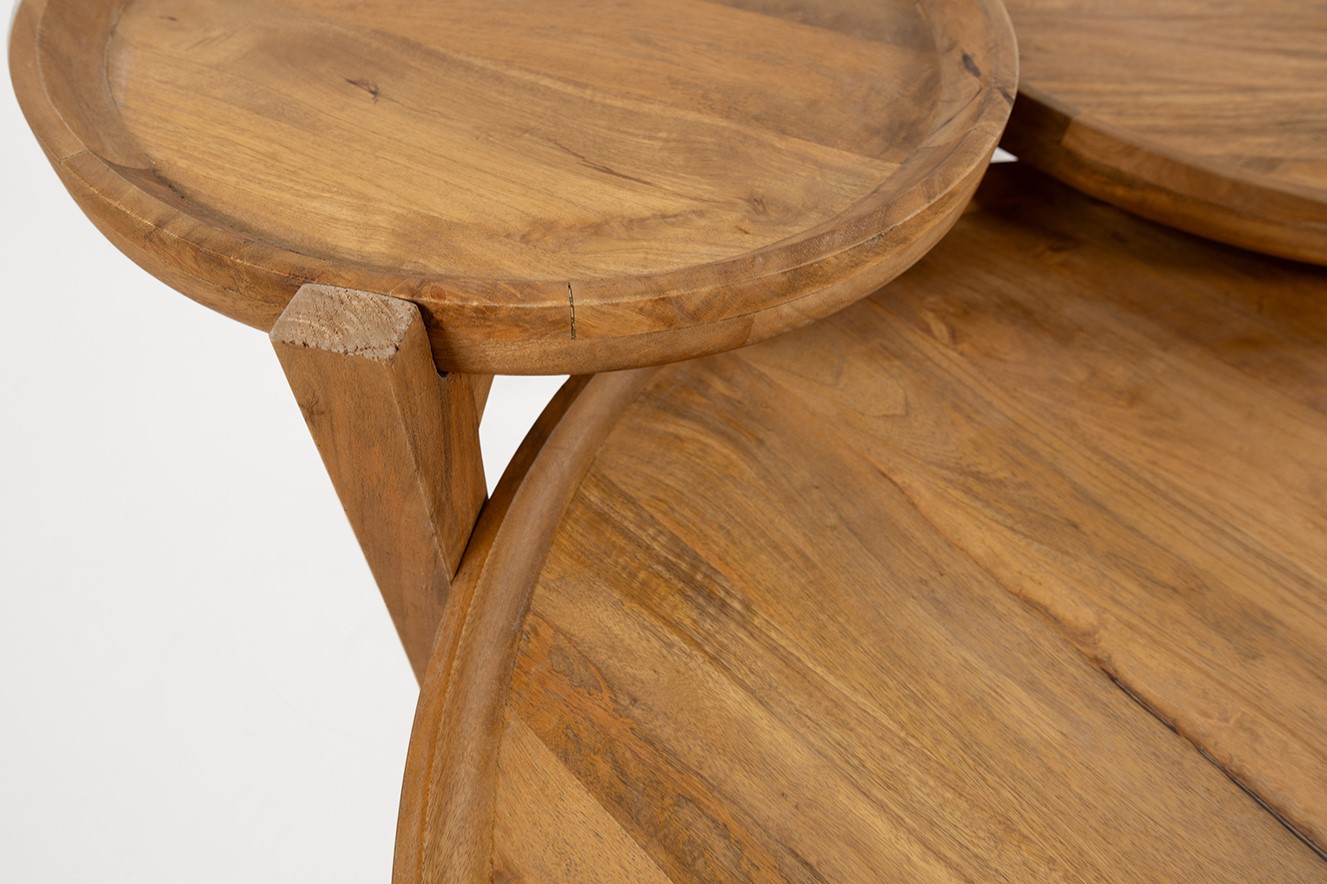 Nijwie MySons Berlijn salontafel, set van 3, Smooth Natural - Must Have Collection