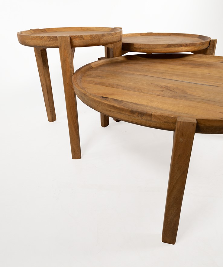 Nijwie MySons Berlijn salontafel, set van 3, Smooth Natural - Must Have Collection