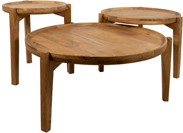 Nijwie MySons Berlijn salontafel, set van 3, Smooth Natural - Must Have Collection