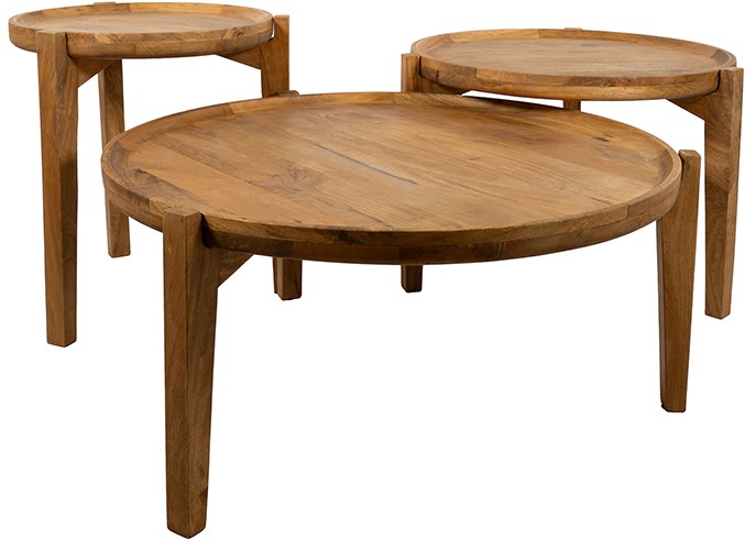 Nijwie MySons Berlijn salontafel, set van 3, Smooth Natural - Must Have Collection