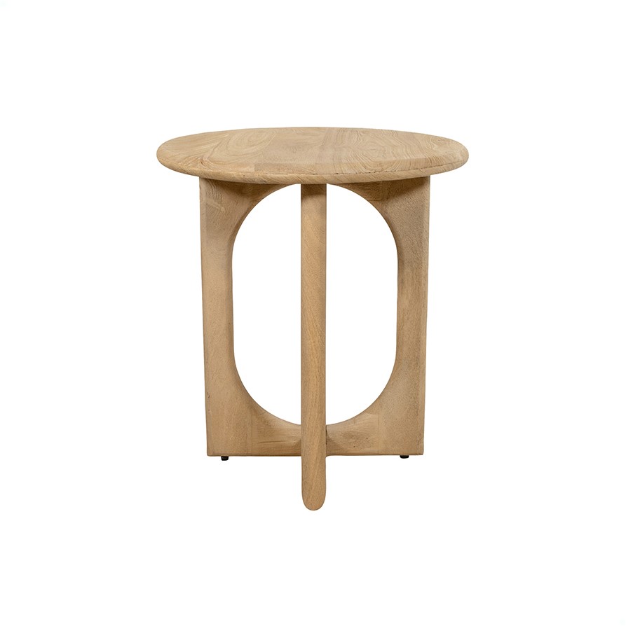 Nijwie MySons Bijzettafel Ø50, Acacia Groovy Natural - Zodiac Collection