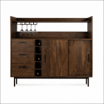 Nijwie MySons Barkast 160 met 2 schuifdeuren en 3 lades, Mango Brown Walnut - Vrystaat Collection