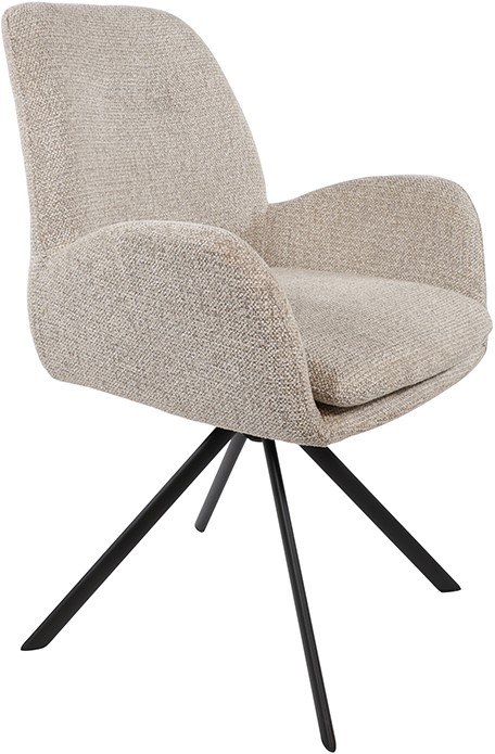 Nijwie MySons Charles armstoel - draaipoot 360 - Milan - Nature 120 - Unique Collection