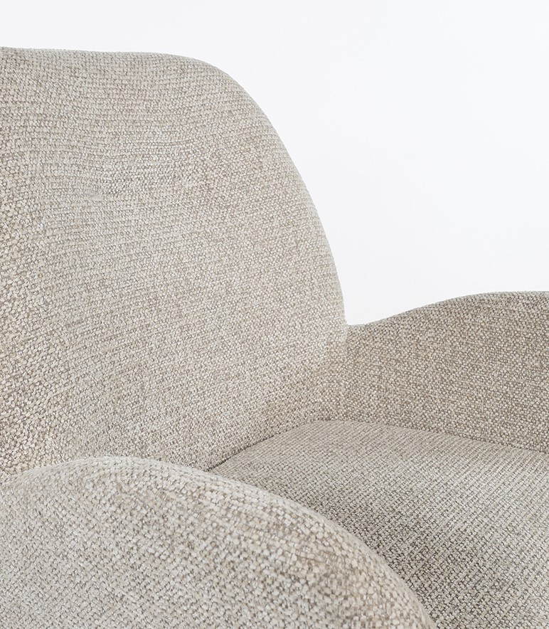 Nijwie MySons Charles armstoel - draaipoot 360 - Milan - Nature 120 - Unique Collection