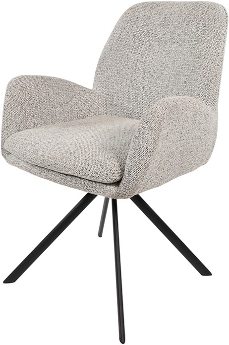 Nijwie MySons Charles armstoel - draaipoot 360 - Milan - Salt 'n Pepper 105 - Unique Collection
