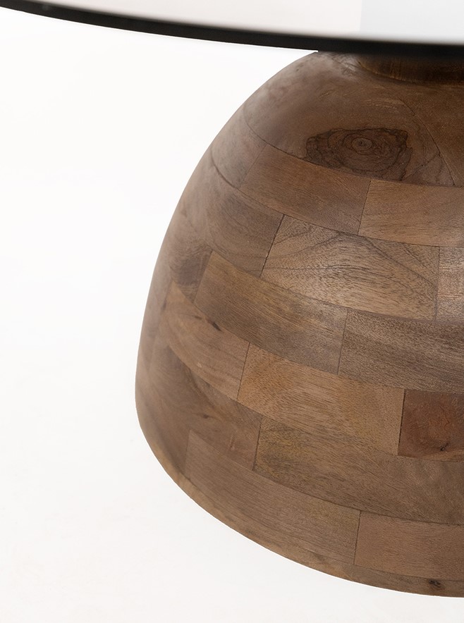 Nijwie MySons Christian salontafel Ø78, H42, Mango Matt Walnut, Smoke glass - Couture Collection