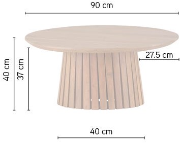 Nijwie MySons Salontafel Ø90, Acacia Black - Burundi Table Collection