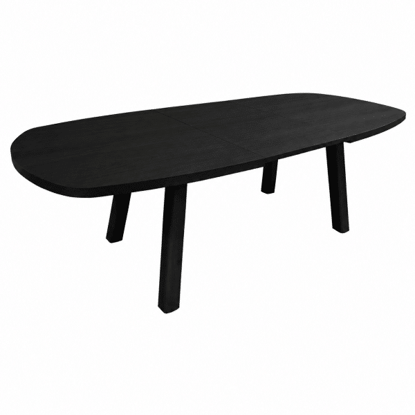 Nijwie Dutch Industries Turku eetkamertafel uitschuifbaar 180/240, deens ovaal, Intense Black - Oak Collection
