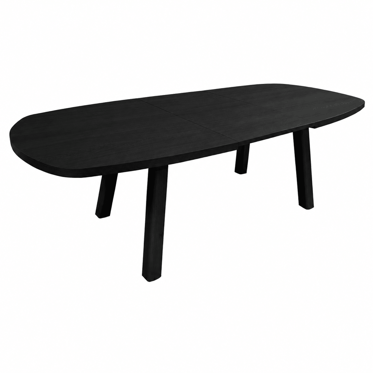 Nijwie Dutch Industries Turku eetkamertafel uitschuifbaar 160/220, deens ovaal, Intense Black - Oak Collection