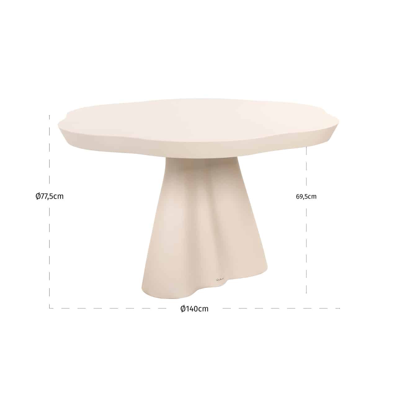 Richmond Interiors indoor/outdoor eettafel Urban Bloom 140 cm sandstone