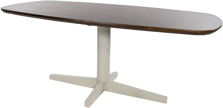 Nijwie MySons Eetkamertafel 160, deens ovaal, poot Beige, Mango Brown Walnut - Libra Table Collection