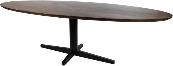 Nijwie MySons Eetkamertafel 160, ovaal, poot Black, Mango Brown Walnut - Scorpio Table Collection