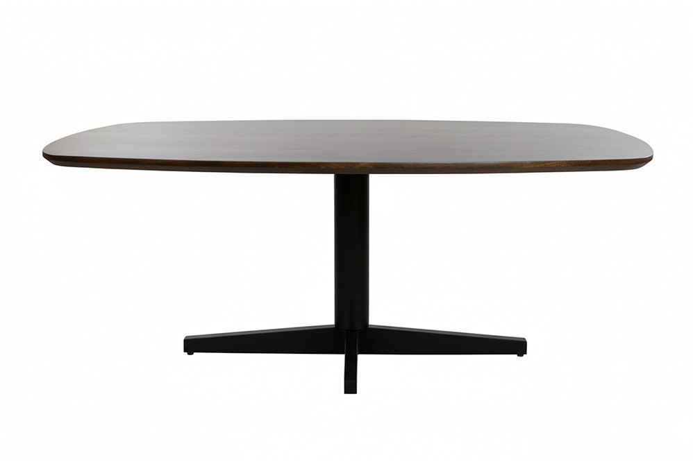 Nijwie MySons Eetkamertafel 190, deens ovaal, poot Black, Mango Brown Walnut - Libra Table Collection