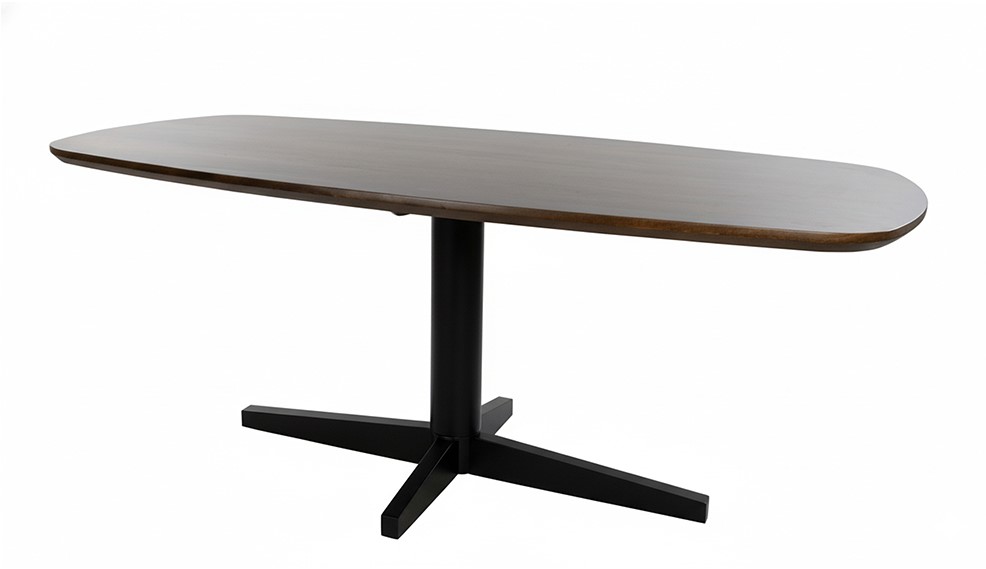 Nijwie MySons Eetkamertafel 190, deens ovaal, poot Black, Mango Brown Walnut - Libra Table Collection