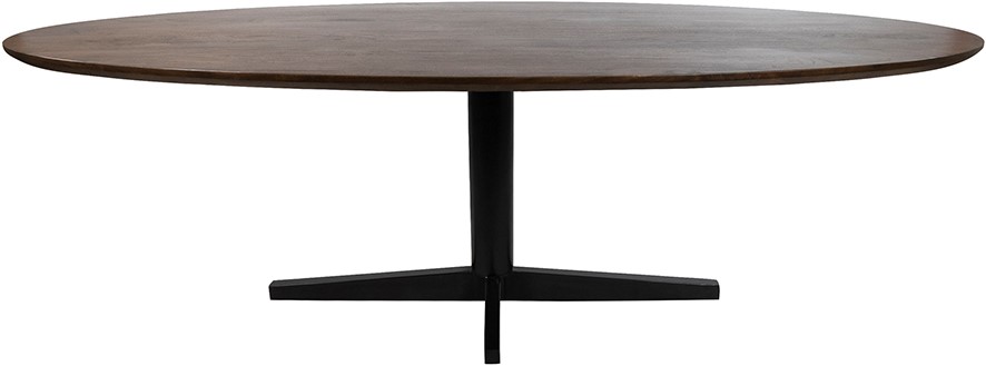Nijwie MySons Eetkamertafel 220, ovaal, poot Black, Mango Brown Walnut - Scorpio Table Collection