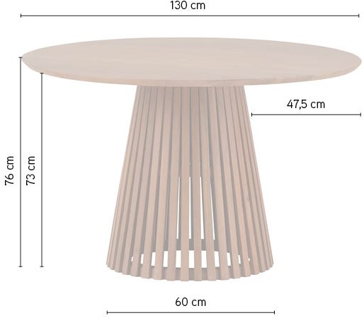 Nijwie MySons Eetkamertafel Ø130, Acacia Naturale - Burundi Table Collection