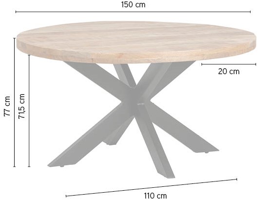 Nijwie MySons Eetkamertafel rond Ø150 - Peru Rough Table Collection