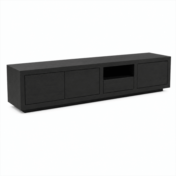 Nijwie Dutch Industries Tampere TV dressoir 190 met 3 deuren, 1 lade en 1 open vak, Intense Black - Oak Collection