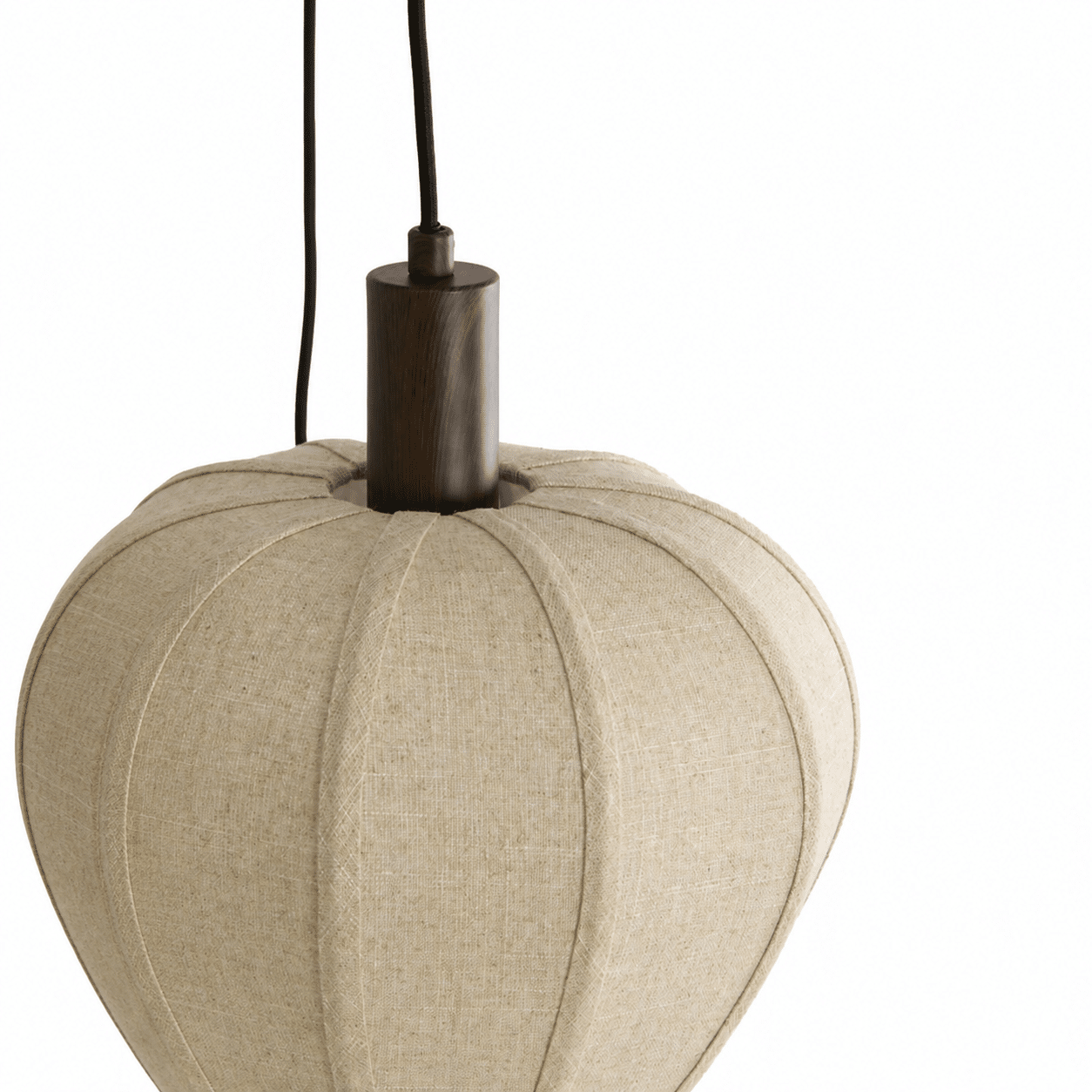 Light & Living Hanglamp 5L Ø76x80 cm HUXI hout prnt d bruin+linnen nat.
