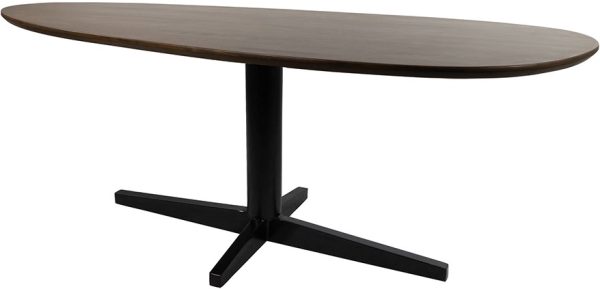 Nijwie MySons Eetkamertafel 220, organisch, poot Black, Mango Brown Walnut - Taurus Table Collection