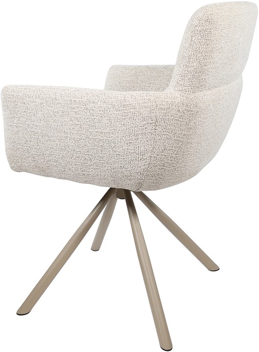 Nijwie MySons Harry armstoel - taupe draaipoot 360 - Present - Champagne 120 - Unique Collection