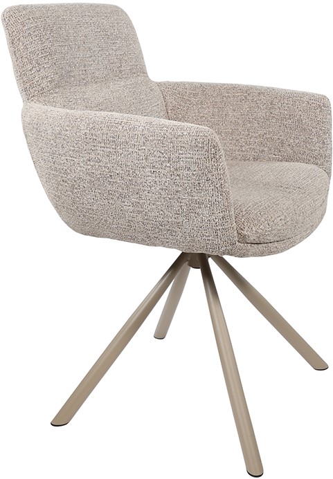 Nijwie MySons Harry armstoel - taupe draaipoot 360 - Present - Sandy 121 - Unique Collection