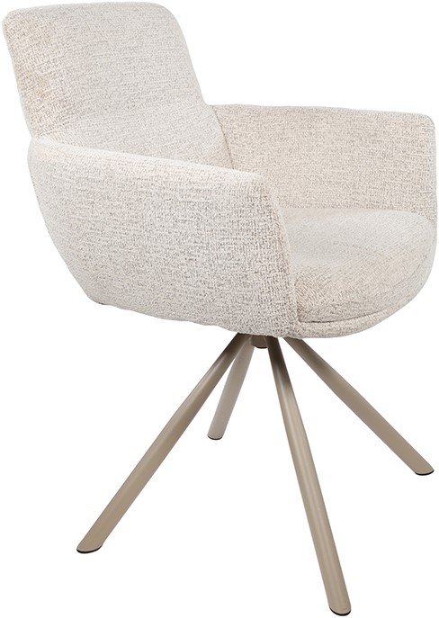 Nijwie MySons Harry armstoel - taupe draaipoot 360 - Present - Champagne 120 - Unique Collection