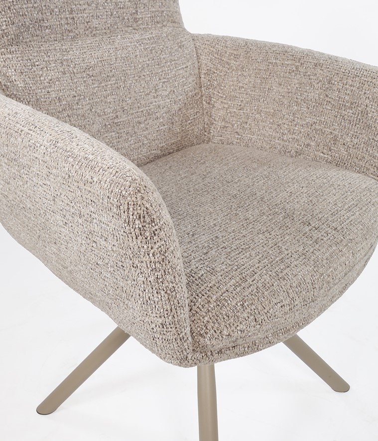 Nijwie MySons Harry armstoel - taupe draaipoot 360 - Present - Sandy 121 - Unique Collection