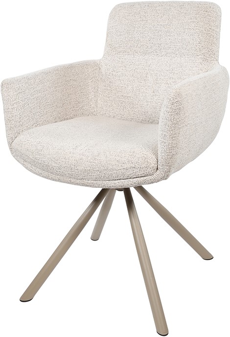 Nijwie MySons Harry armstoel - taupe draaipoot 360 - Present - Champagne 120 - Unique Collection