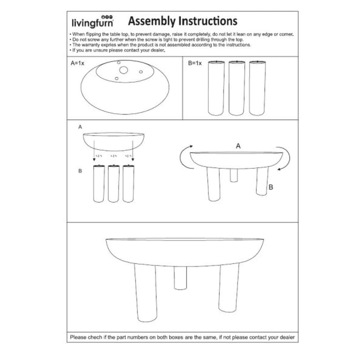instructies Livingfurn Brix Niko Rust Sand